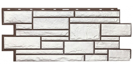 Фасадная панель Т-Сайдинг Дикий камень белый