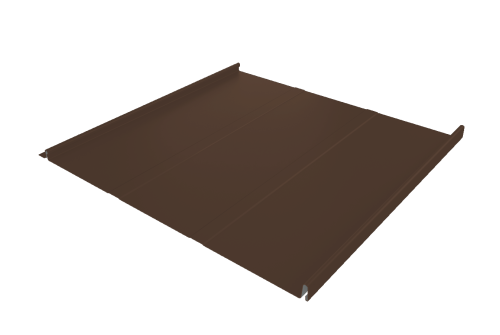 Фальц двойной стоячий Line Grand Line 0,5 Satin с пленкой на замках RAL 8017 шоколад