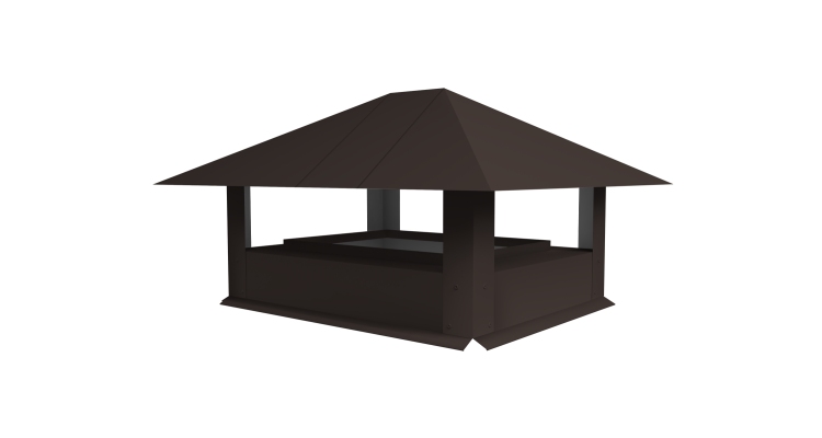 Дымник на трубу 520х390мм 0,45 Drap с пленкой RR 32 темно-коричневый