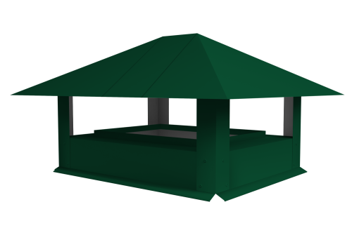 Дымник на трубу 520х390мм 0.5 Satin Matt с пленкой RAL 6005 зеленый мох