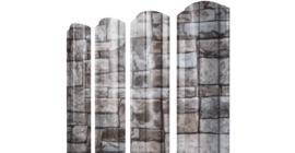 Штакетник Круглый фигурный 0,45 Print Elite Fine Stone TwinColor