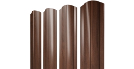 Штакетник Круглый фигурный 0,45 Print Elite Choco Wood TwinColor