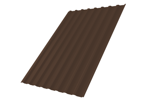 Профнастил С20В 0,5 Satin с пленкой RAL 8017 шоколад