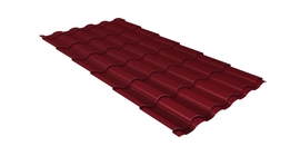 Металлочерепица кредо Grand Line 0.5 Satin Matt RAL 3005 красное вино