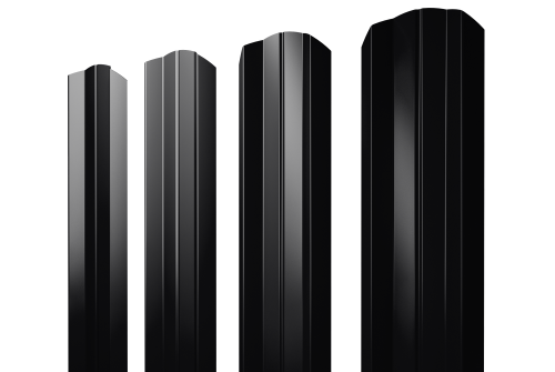Штакетник М-образный А фигурный 0,5 Satin RAL 9005 черный