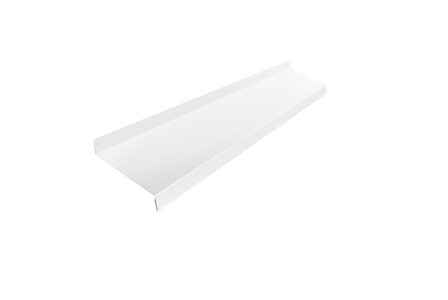 Отлив простой 150 0,5 Satin с пленкой RAL 9003 сигнальный белый (2м)