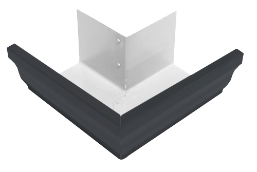 Угол желоба внешний Vortex 90гр 127мм RAL 7024 мокрый асфальт