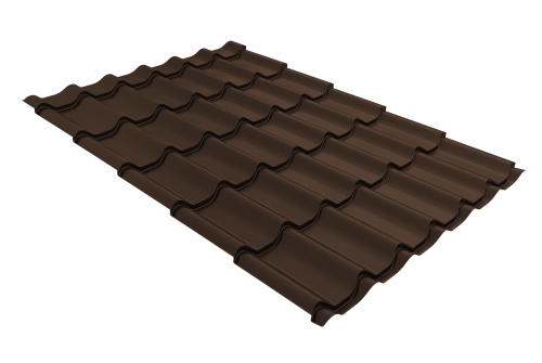 Металлочерепица классик Grand Line 0,45 Drap RAL 8017 шоколад