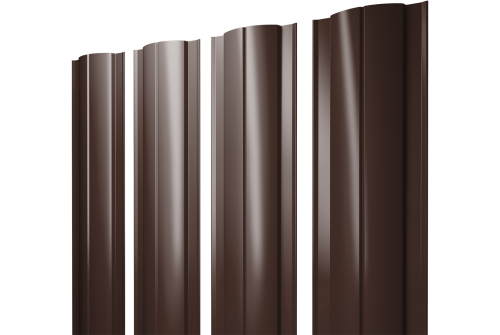Штакетник Круглый с прямым резом 0,45 PE-Double RAL 8017 шоколад