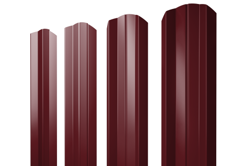 Штакетник М-образный A фигурный 0,5 Satin RAL 3005 красное вино