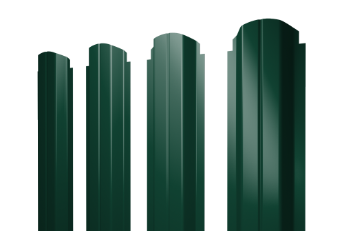 Штакетник П-образный A фигурный 0,45 PE RAL 6005 зеленый мох