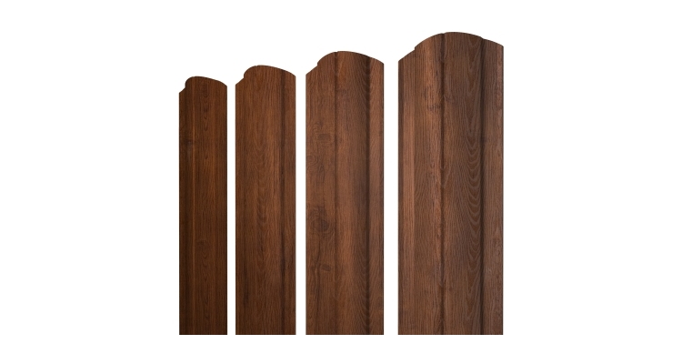 Штакетник Круглый фигурный 0,4 Print Premium Golden Wood Fresh TwinColor