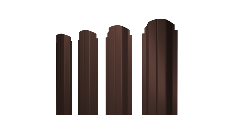 Штакетник П-образный А фигурный 0,5 Drap RAL 8017 шоколад