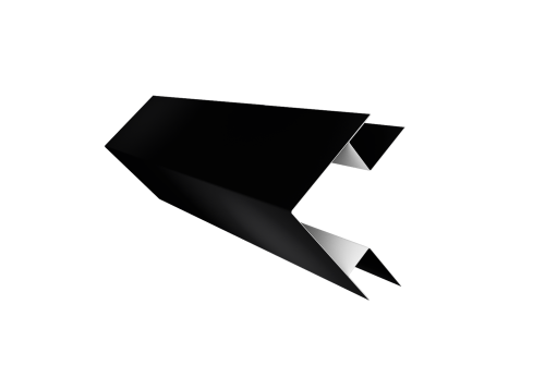 Планка угла внешнего сложного Блок-хаус new 0,5 Satin с пленкой RAL 9005 черный (2м)