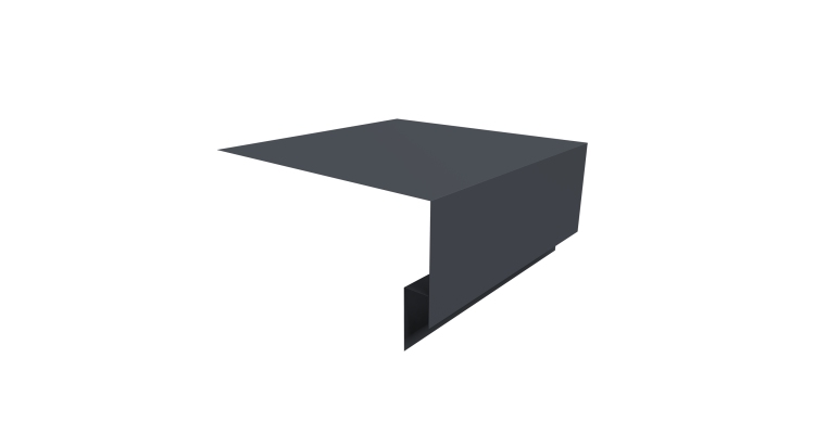 Планка околооконная сложная Блок-хаус new 250х75х27 0,45 Drap TwinColor RAL 7024 мокрый асфальт (2м)