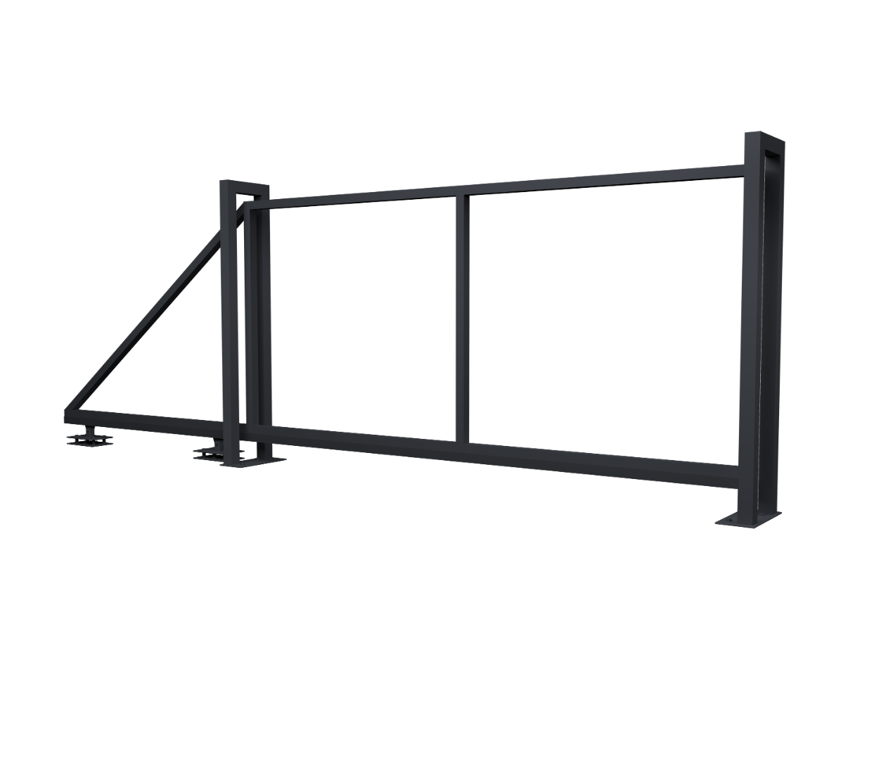 Ворота откатные Жалюзи Texas 1.8х3.5 RAL 7024 без заполнения (ламель 125 мм)