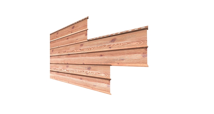 Сайдинг Металл Профиль Lбрус-XL-14х335 (ECOSTEEL_T-12-Золотой Орех-0.45)