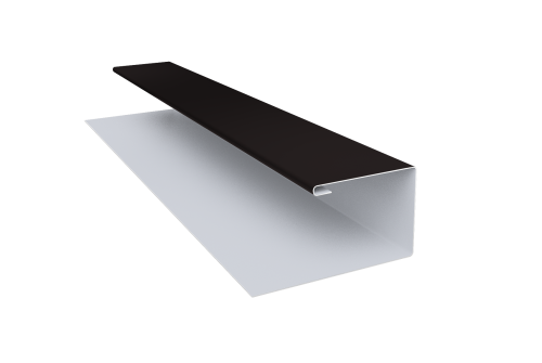 Планка П-образная Экобрус 0,5 Satin с пленкой RAL 9005 черный (2м)