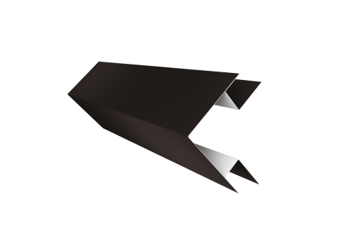 Угол внешний сложный 75х75 0,45 PE с пленкой RAL 9005 черный (2м)