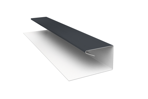 Планка П-образная завершающая сложная (КД) 0,5 Drap TX RAL 7024 мокрый асфальт (2м)