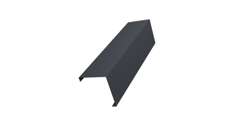 Декоративная накладка на столб универсальная угловая 80х80 для забора жалюзи 0,45 Drap TwinColor RAL 7024 мокрый асфальт (2,5м)