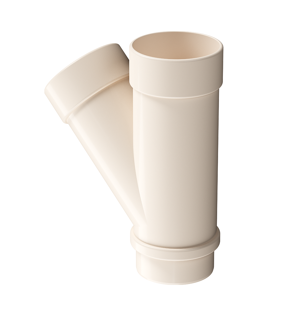 Тройник 45˚ водосточной трубы Lux, латте