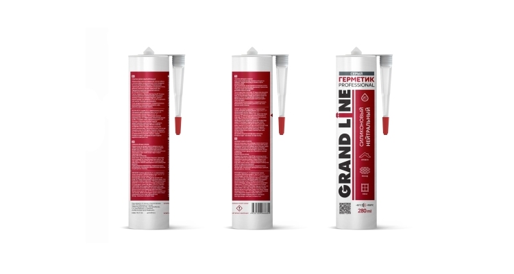 Герметик Grand Line Professional кровельный силиконовый нейтральный 280мл RAL 7024 мокрый асфальт