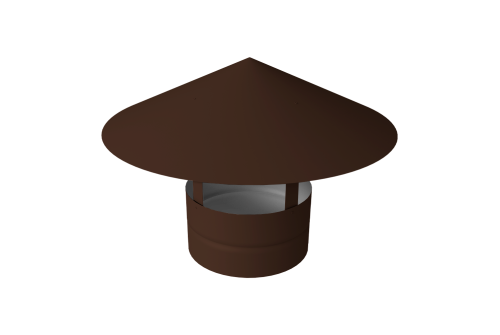 Дымник на трубу круглый d250 0,45 PE с пленкой RAL 8017 шоколад