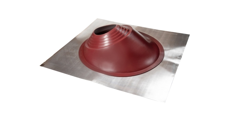 Проходной элемент MF угловой №3.1 (280-460мм) +240 силиконовый (металлический неокрашенный фланец) красный